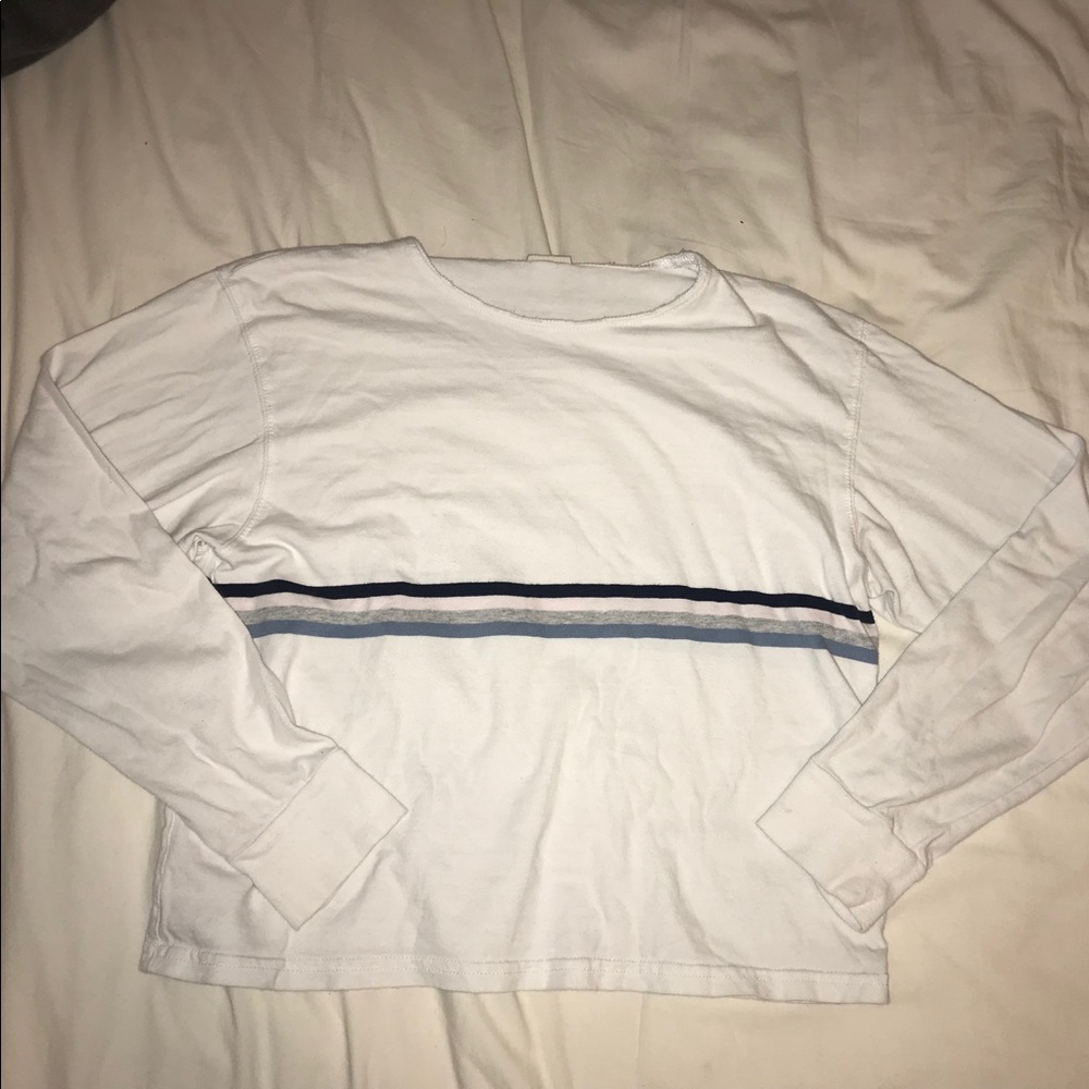 Long sleeve tee with pastel stripes